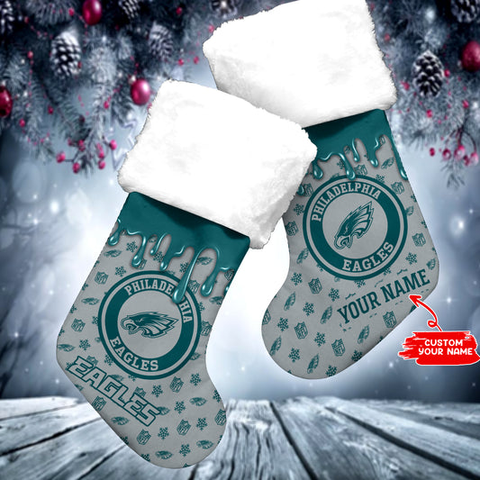 Philadelphia Eagles Personalized Christmas Socks AZCCRMS011