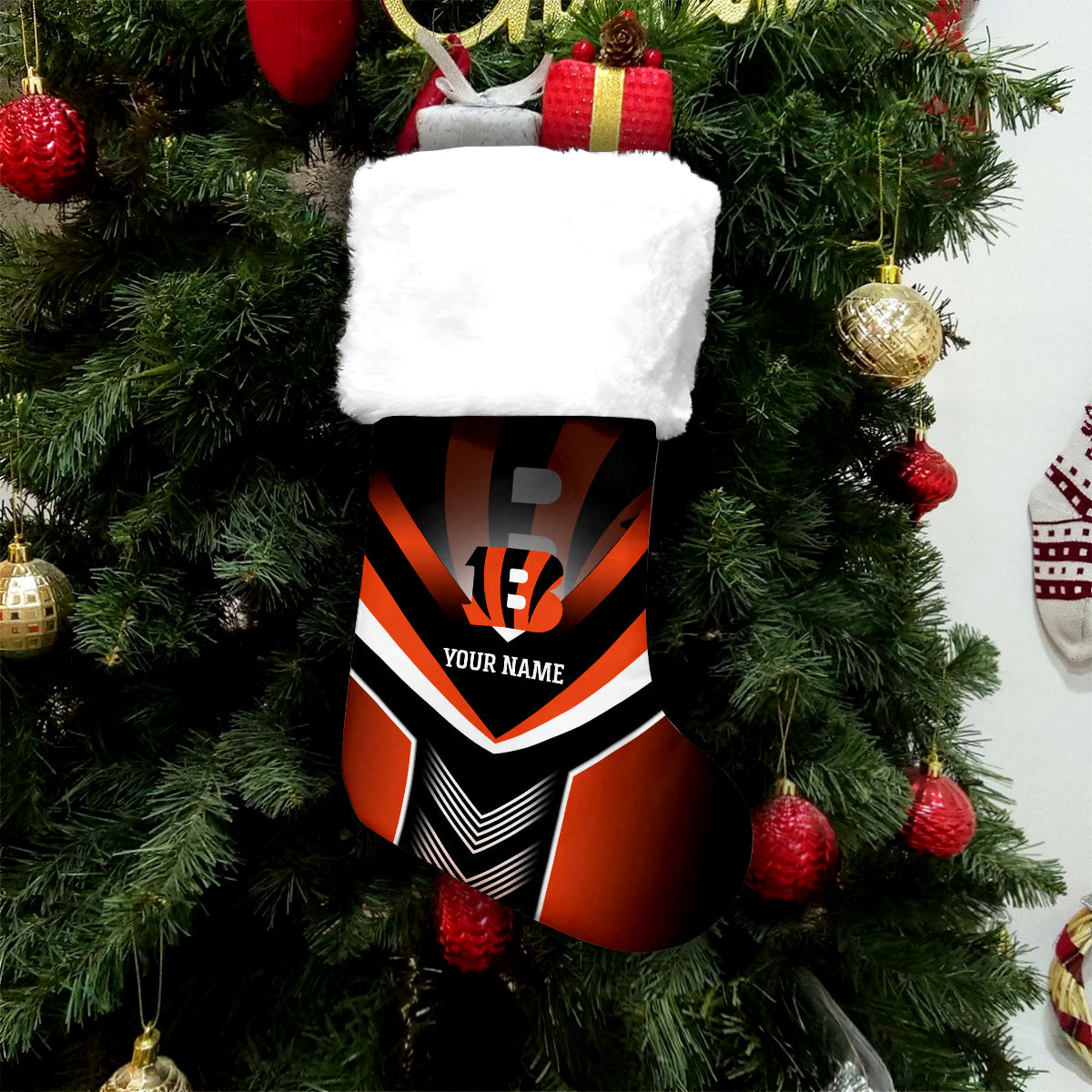 Cincinnati Bengals Personalized Christmas Socks AZCCRMS013