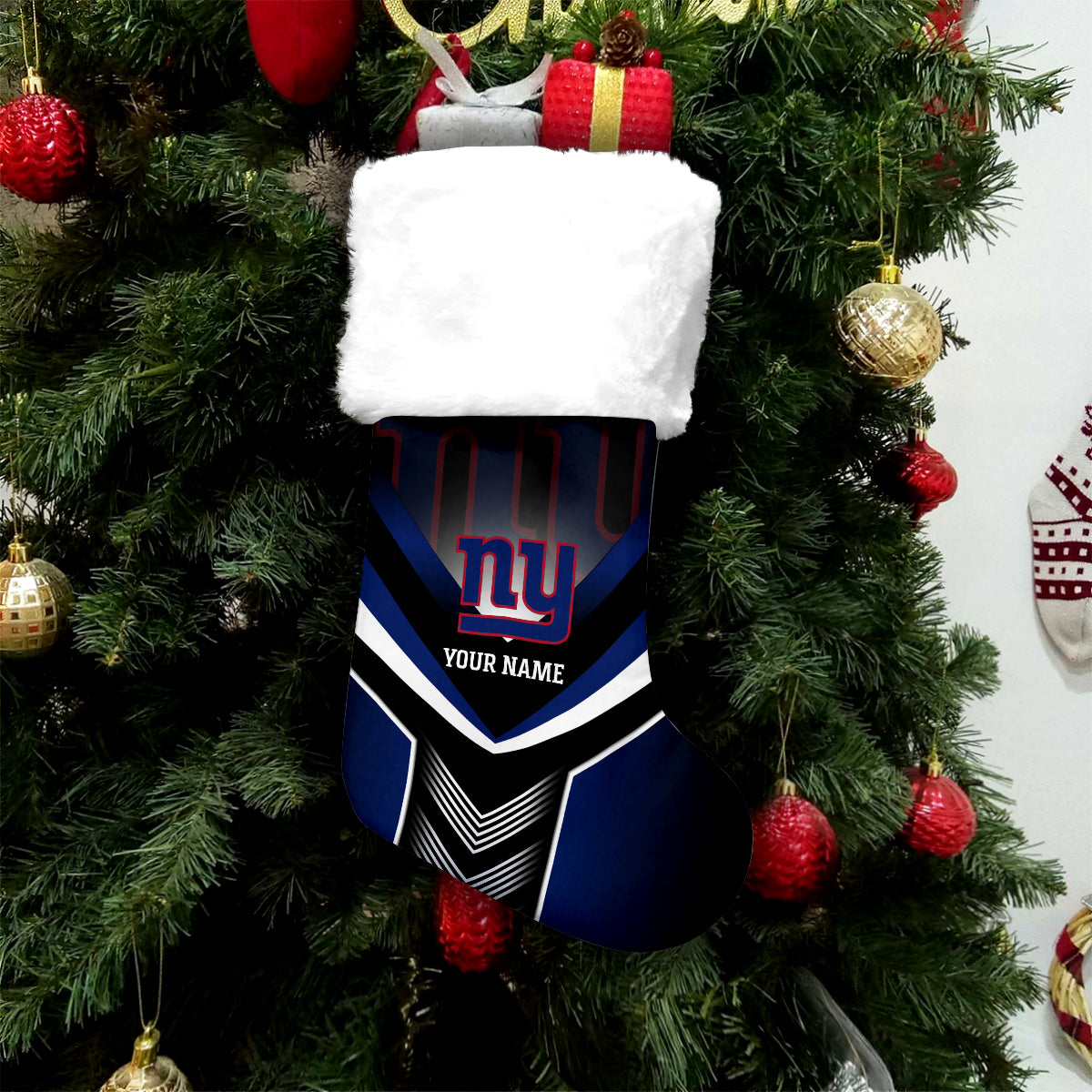 New York Giants Personalized Christmas Socks AZCCRMS018