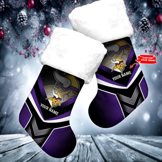 Minnesota Vikings Personalized Christmas Socks AZCCRMS023