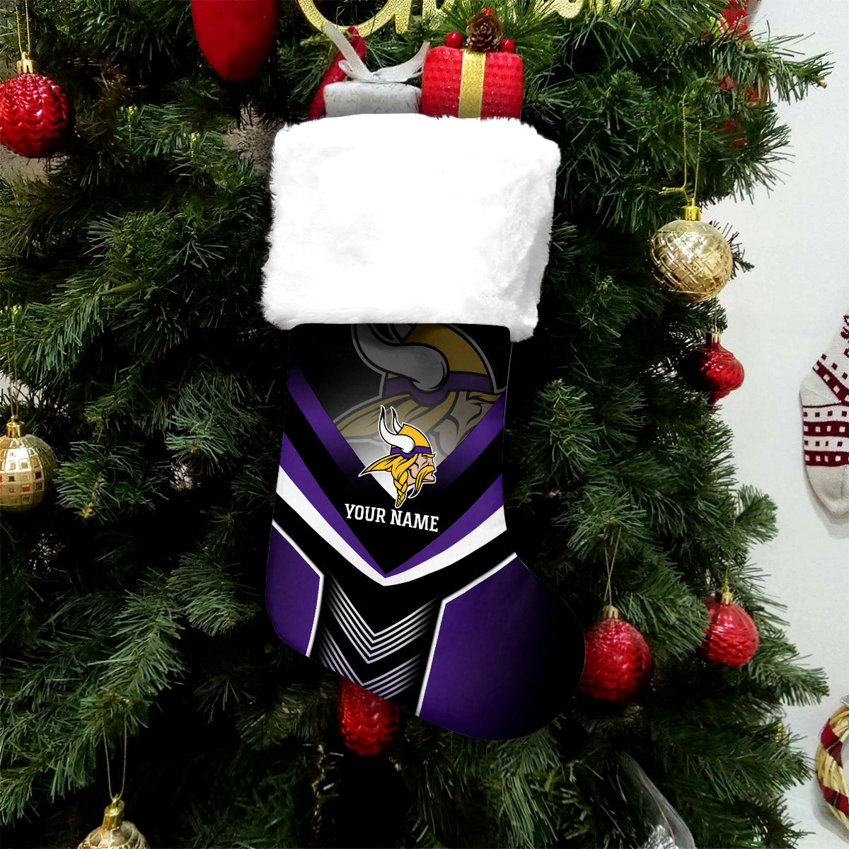Minnesota Vikings Personalized Christmas Socks AZCCRMS023