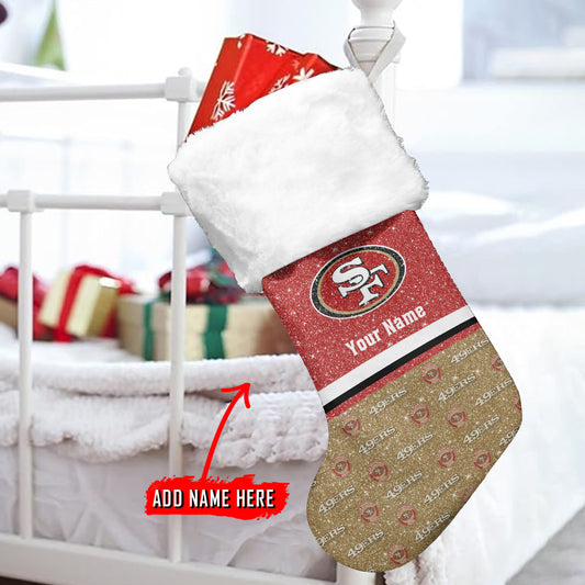 San Francisco 49ers Personalized Christmas Socks AZCCRMS024