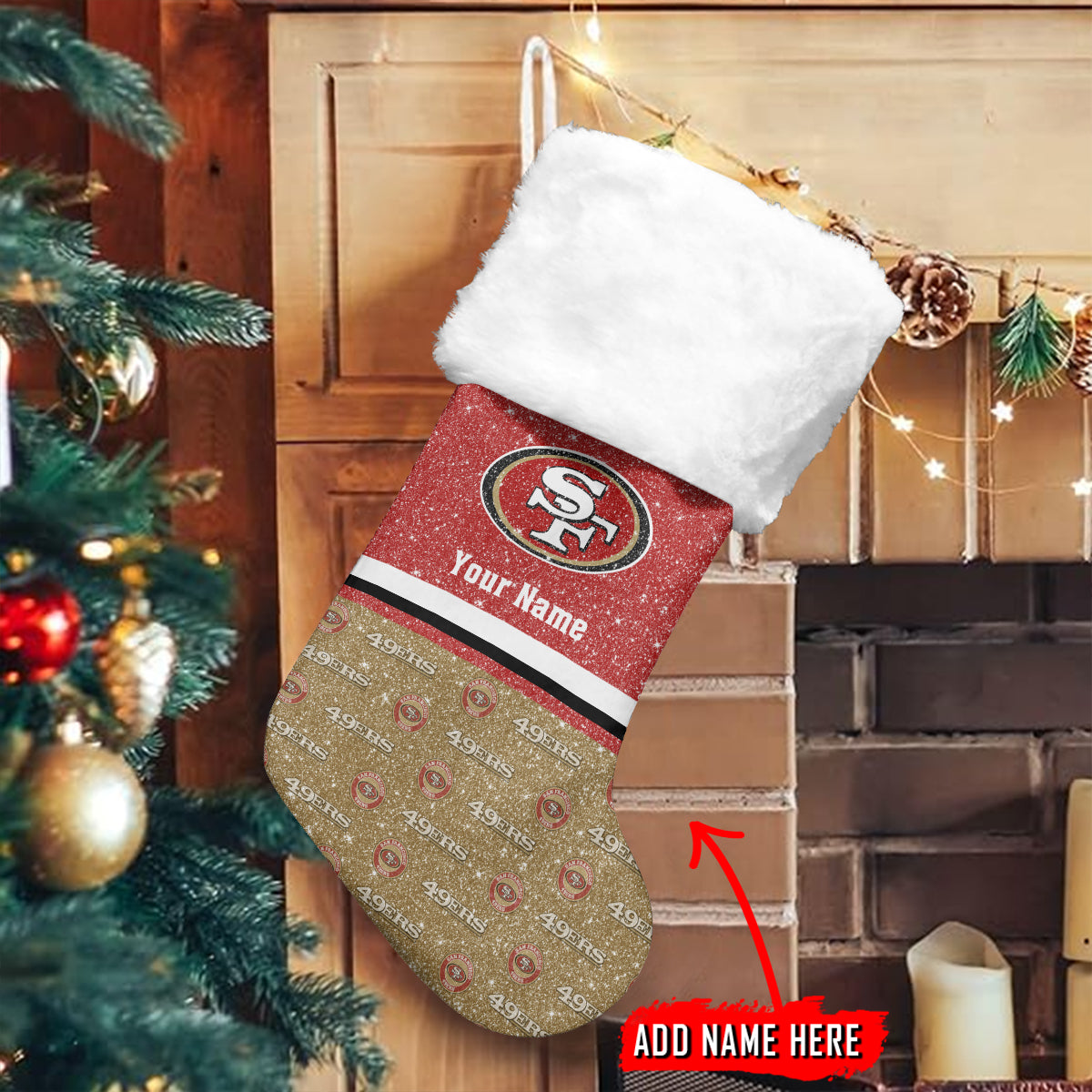 San Francisco 49ers Personalized Christmas Socks AZCCRMS024