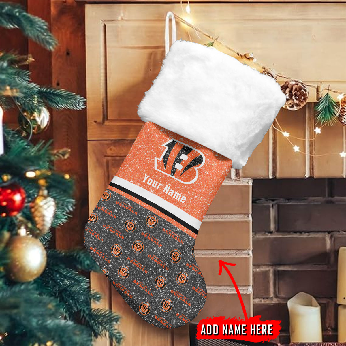 Cincinnati Bengals Personalized Christmas Socks AZCCRMS025
