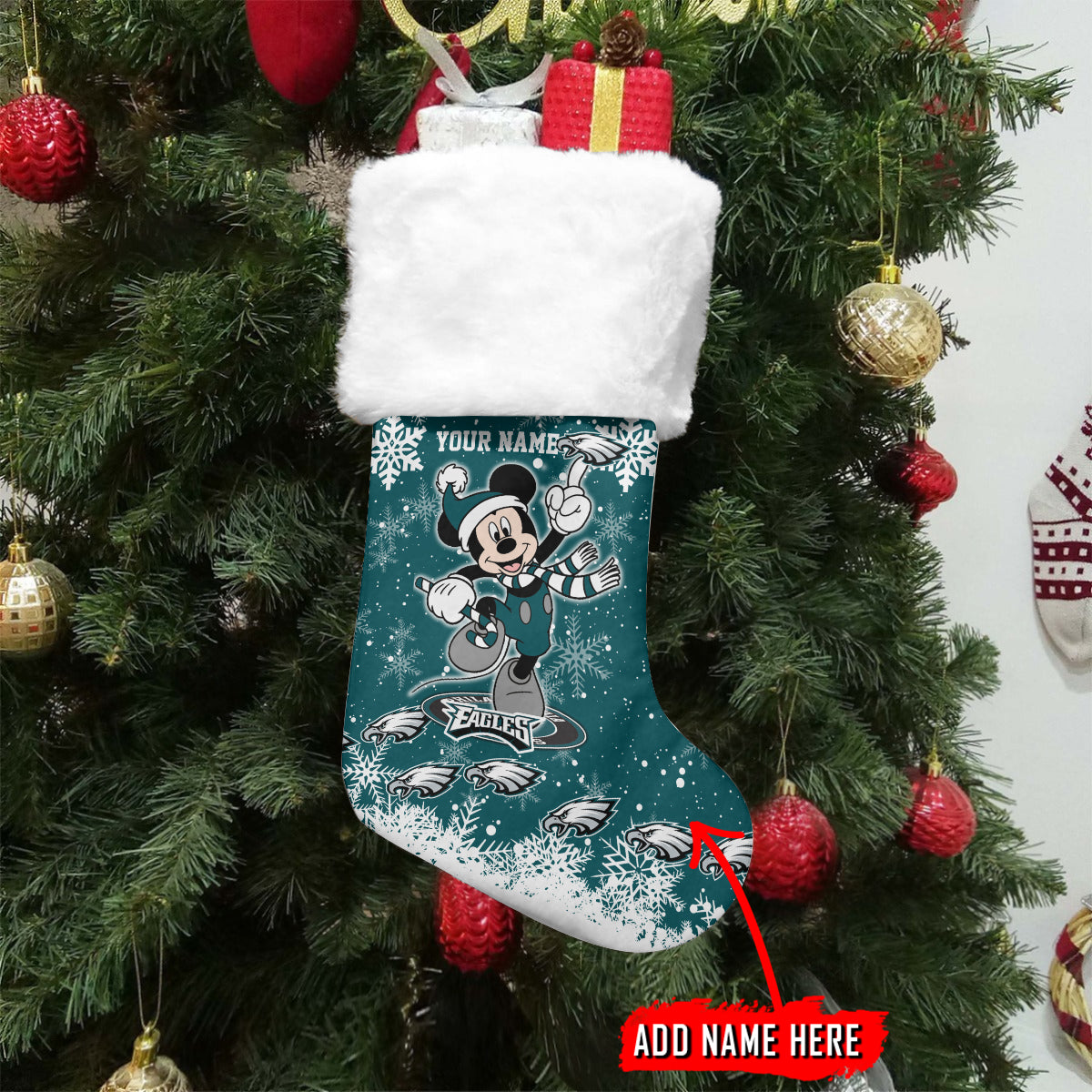 Philadelphia Eagles Personalized Christmas Socks AZCCRMS027