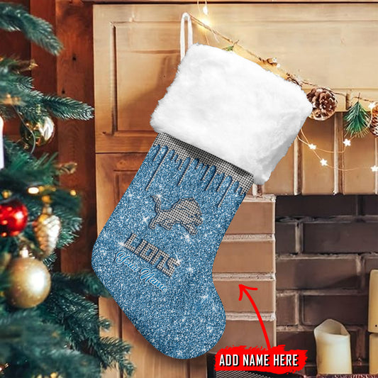 Detroit Lions Personalized Christmas Socks AZCCRMS028
