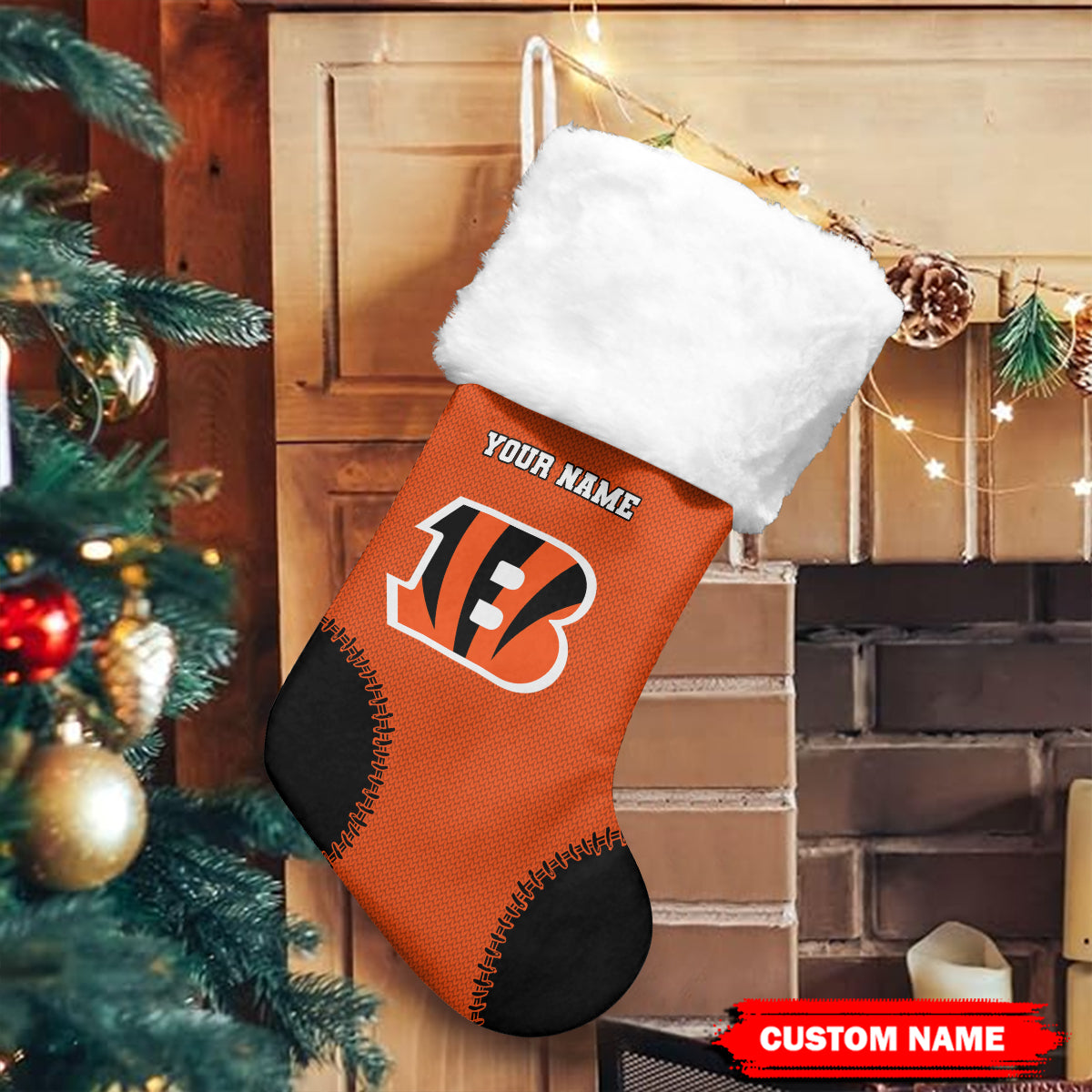 Cincinnati Bengals Personalized Christmas Socks AZCCRMS030