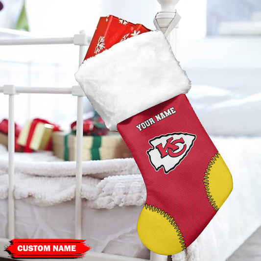 Kansas City Chiefs Personalized Christmas Socks AZCCRMS037
