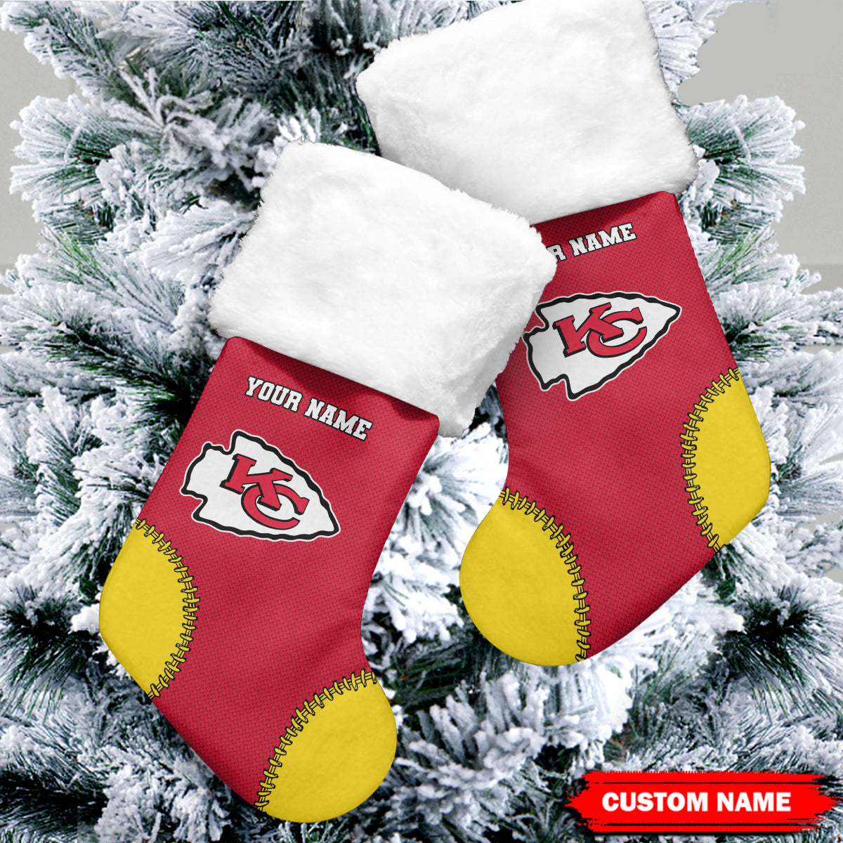 Kansas City Chiefs Personalized Christmas Socks AZCCRMS037