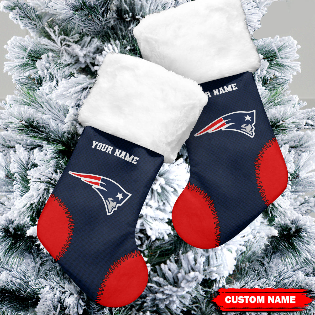 New England Patriots Personalized Christmas Socks AZCCRMS038