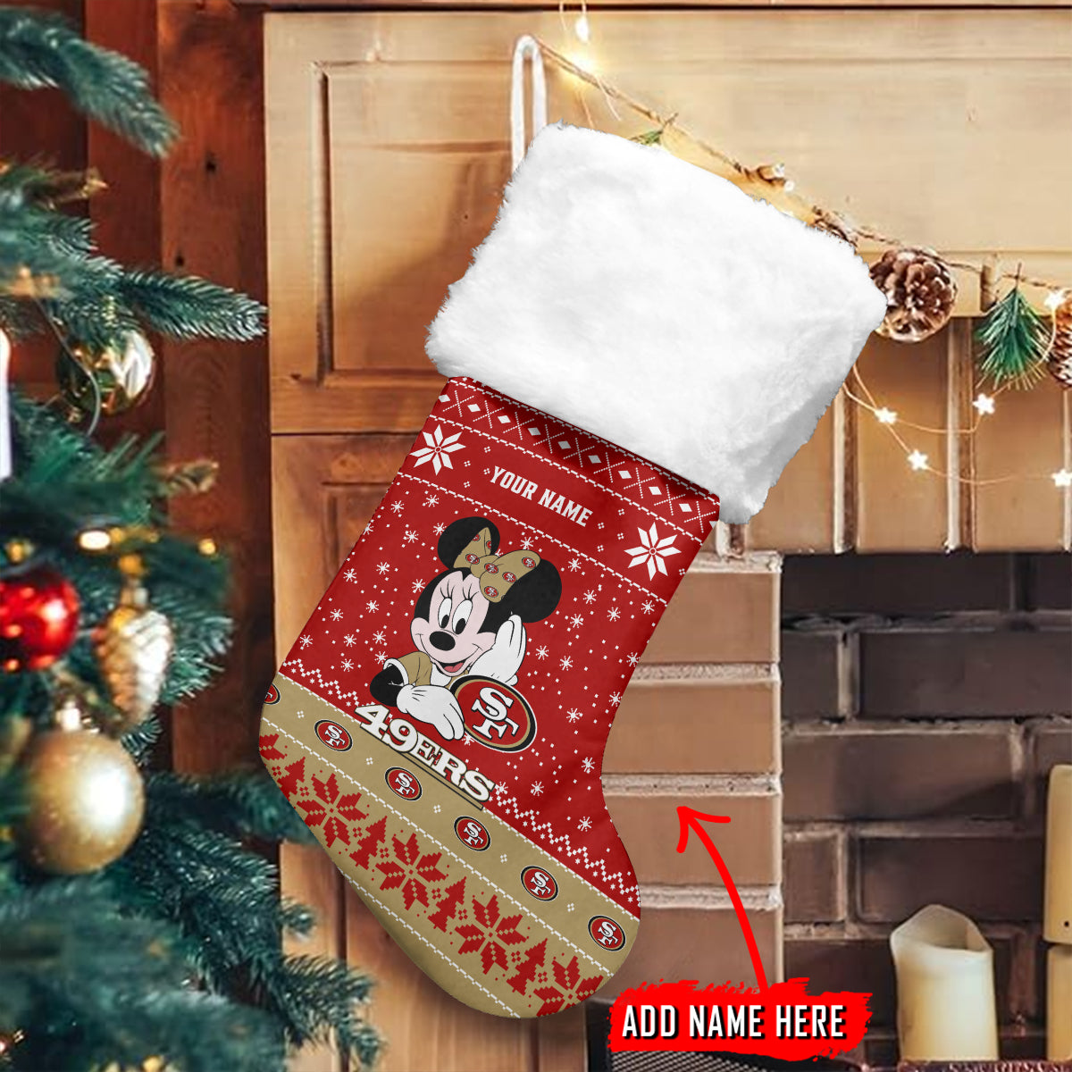San Francisco 49ers Personalized Christmas Socks AZCCRMS043