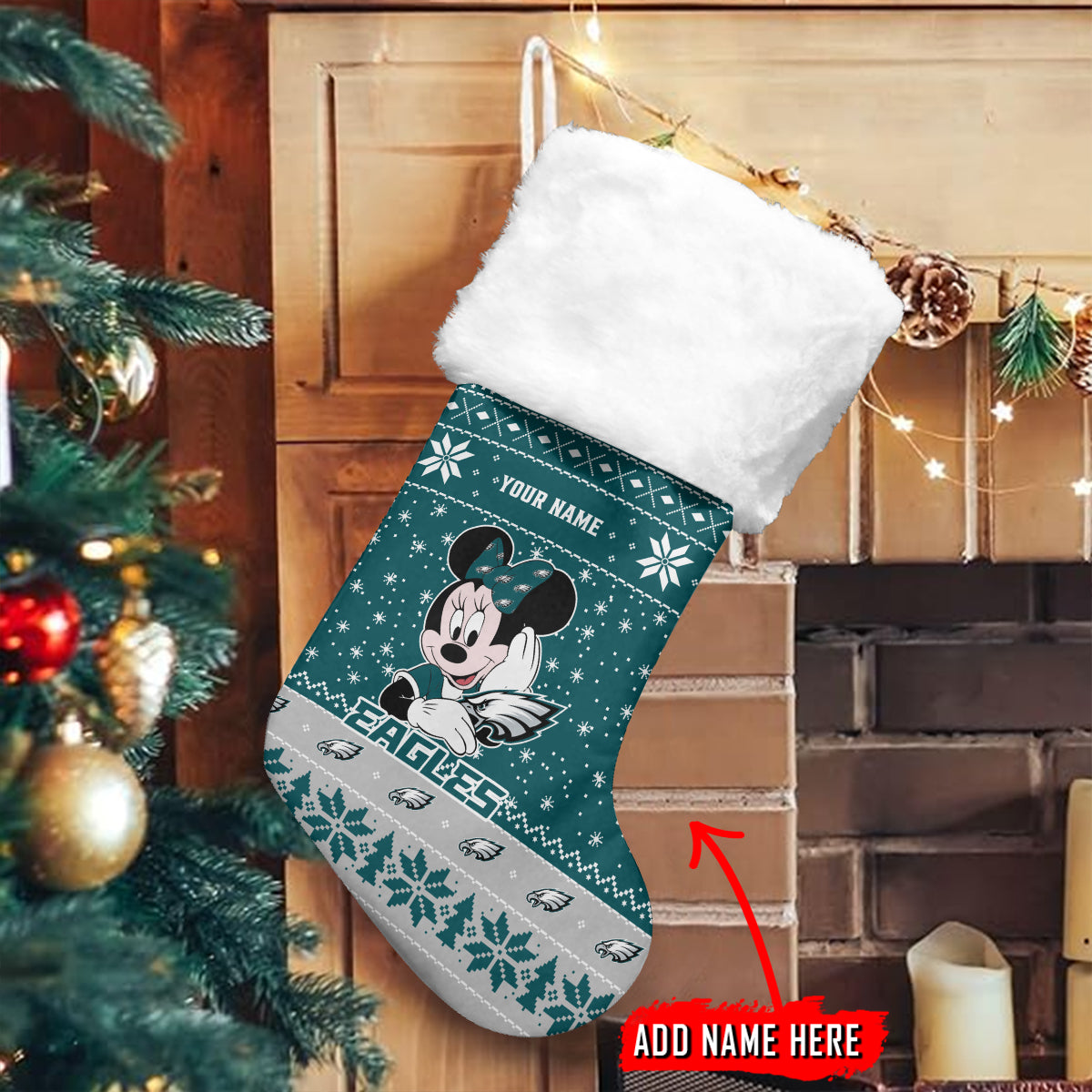 Philadelphia Eagles Personalized Christmas Socks AZCCRMS045