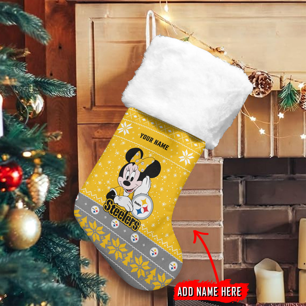 Pittsburgh Steelers Personalized Christmas Socks AZCCRMS046