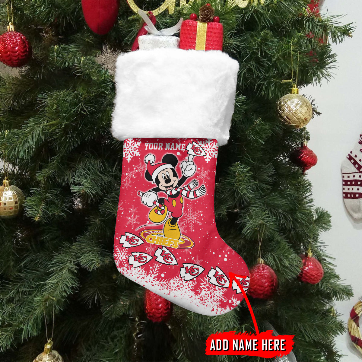 Kansas City Chiefs Personalized Christmas Socks AZCCRMS052