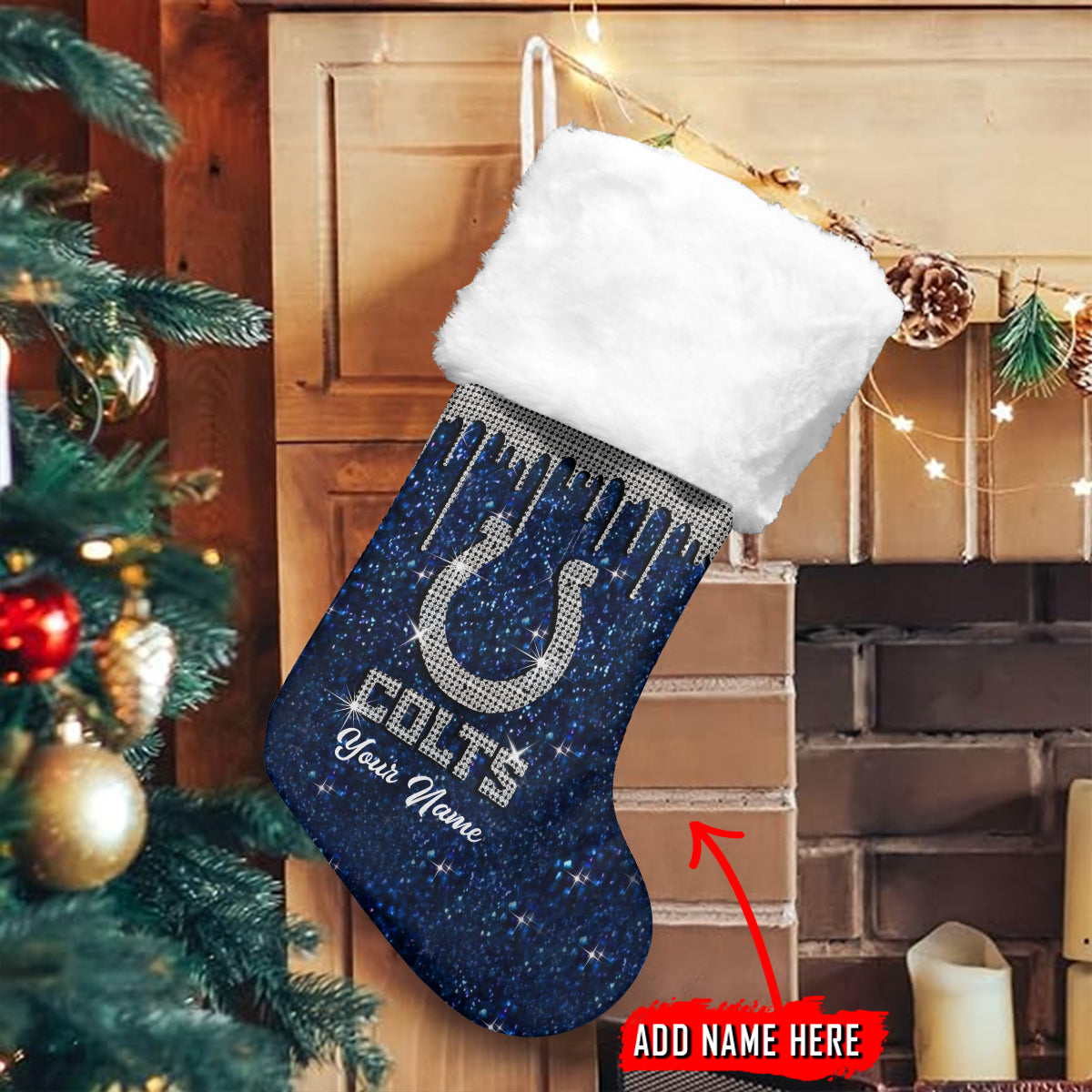 Indianapolis Colts Personalized Christmas Socks AZCCRMS053