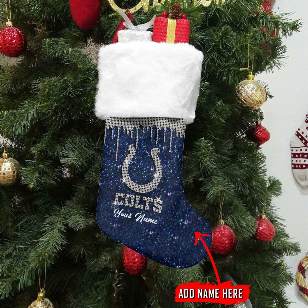 Indianapolis Colts Personalized Christmas Socks AZCCRMS053