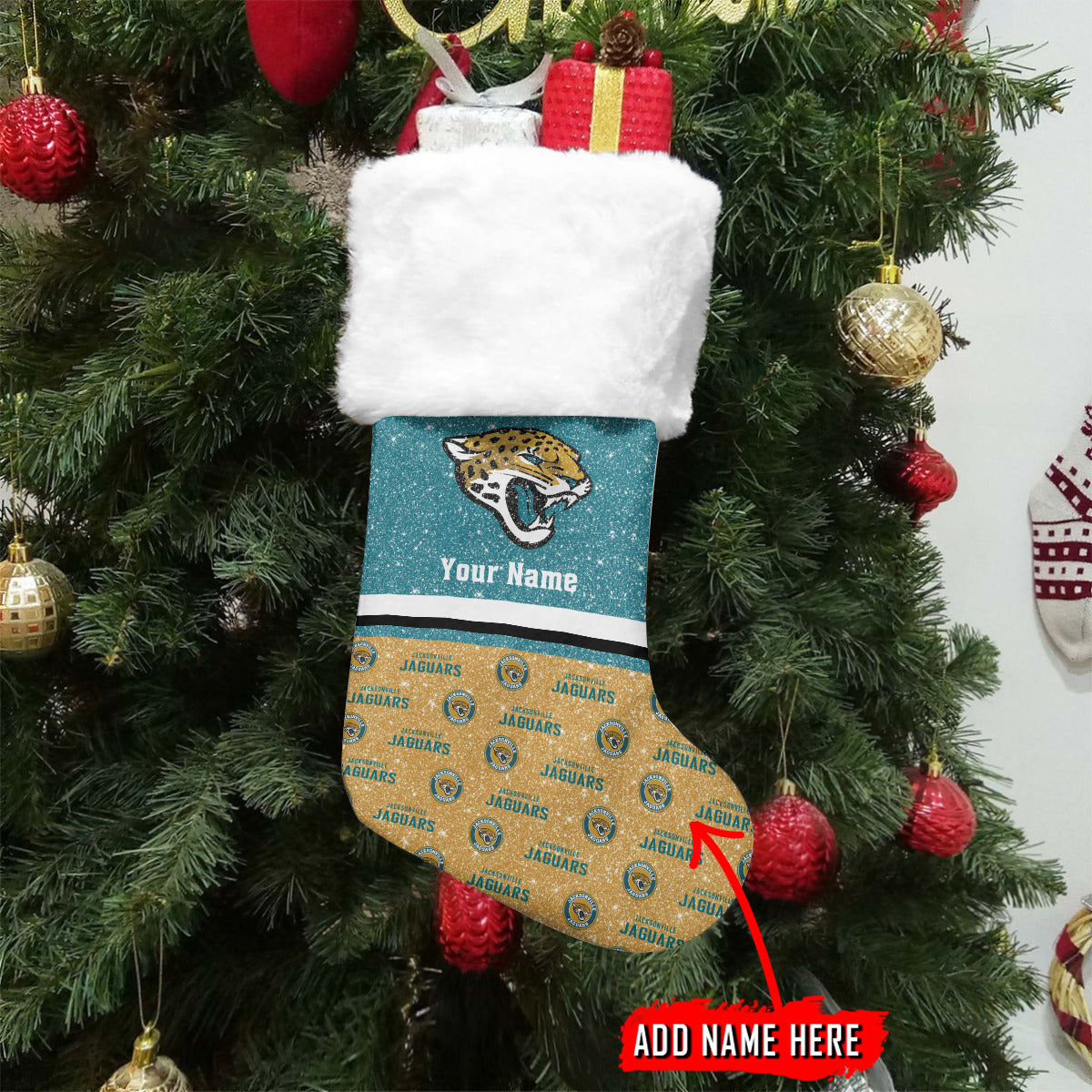 Jacksonville Jaguars Personalized Christmas Socks AZCCRMS056