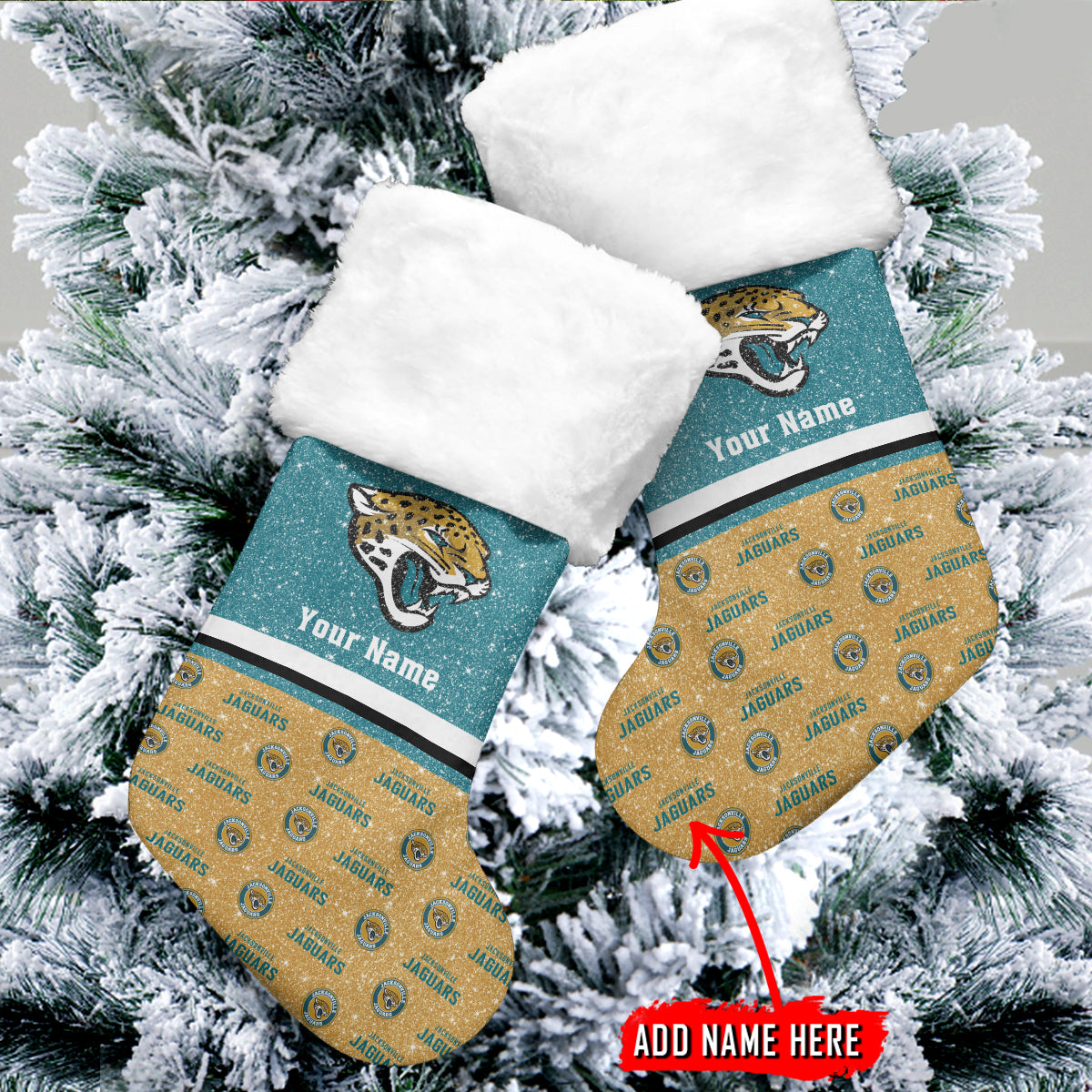Jacksonville Jaguars Personalized Christmas Socks AZCCRMS056