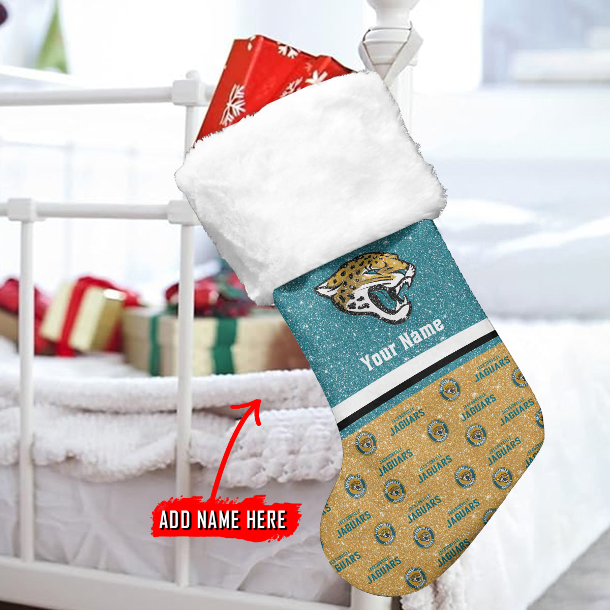 Jacksonville Jaguars Personalized Christmas Socks AZCCRMS056