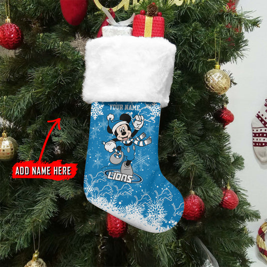 Detroit Lions Personalized Christmas Socks AZCCRMS057