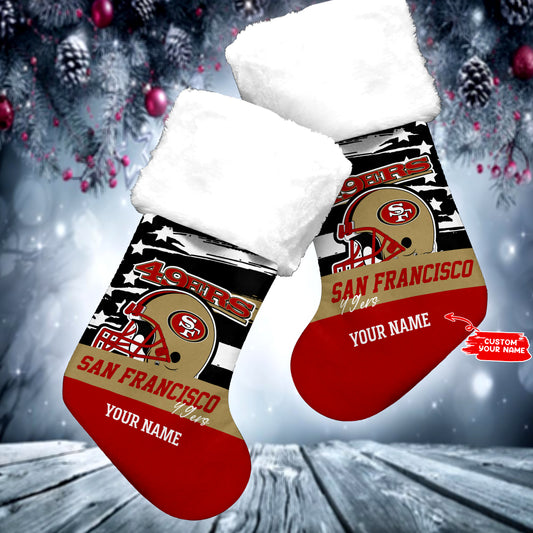 San Francisco 49ers Personalized Christmas Socks AZCCRMS062
