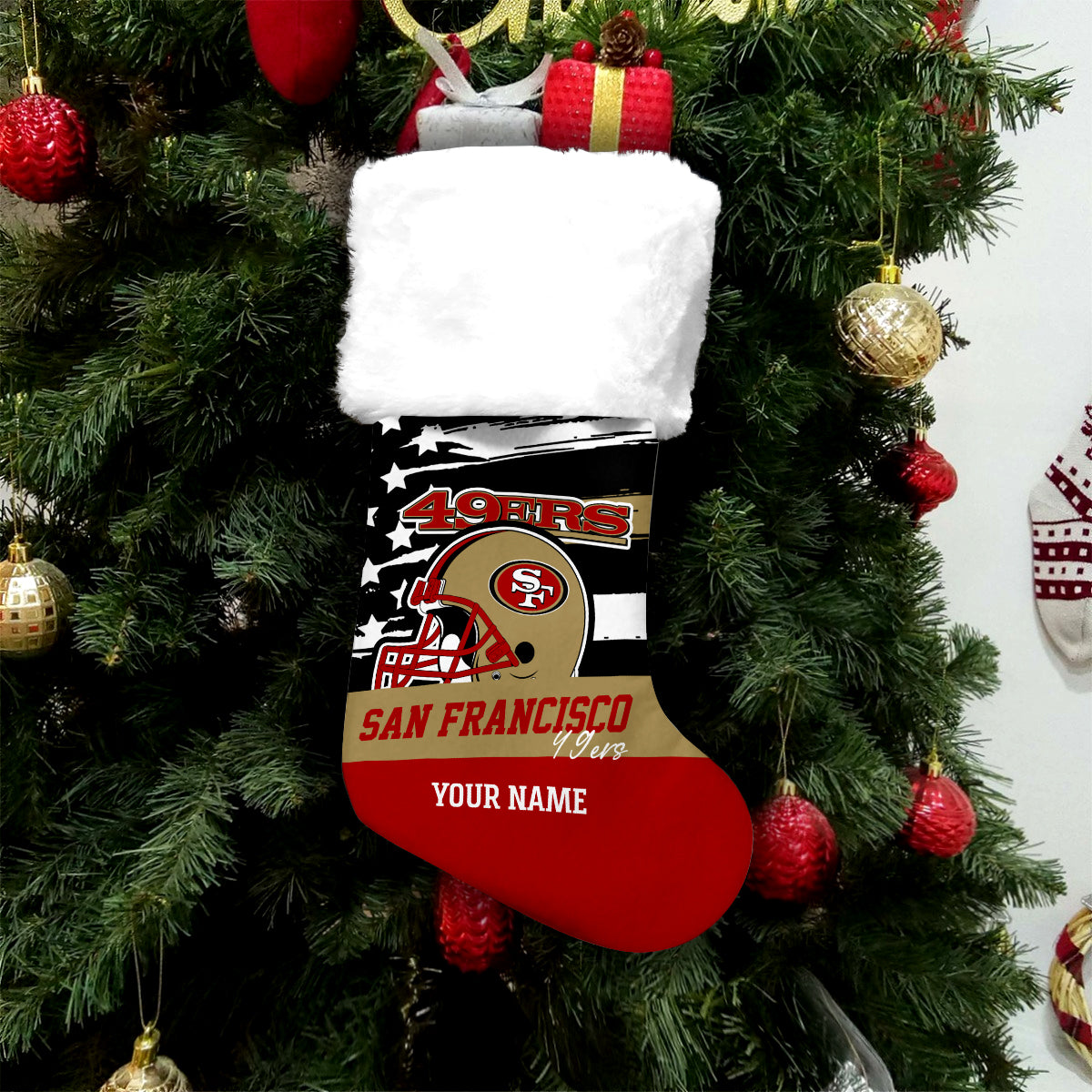 San Francisco 49ers Personalized Christmas Socks AZCCRMS062