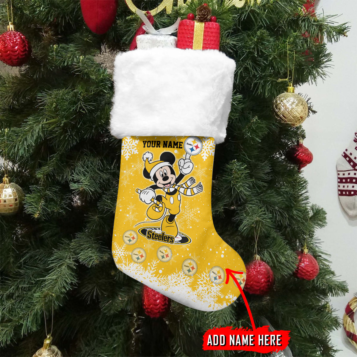 Pittsburgh Steelers Personalized Christmas Socks AZCCRMS070
