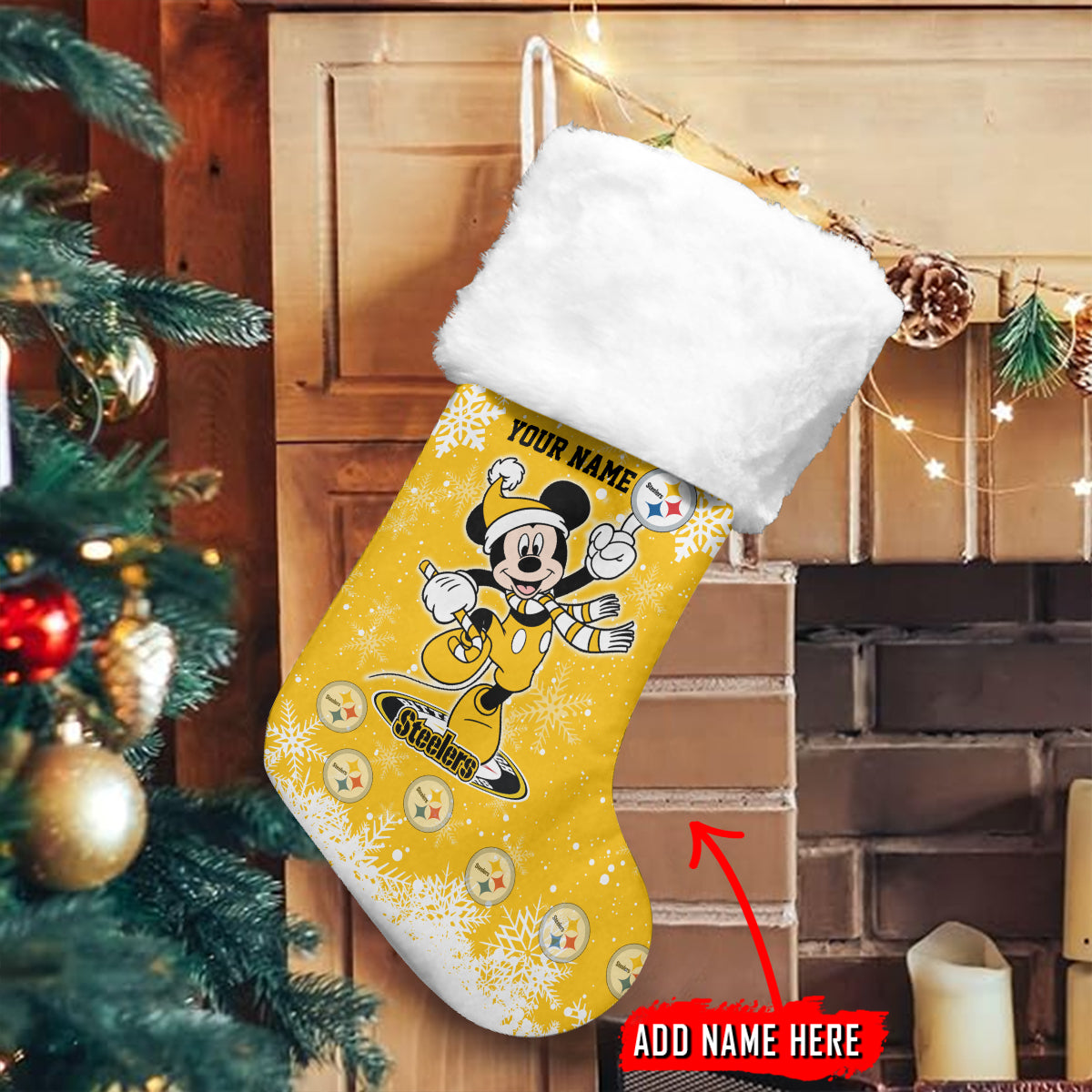 Pittsburgh Steelers Personalized Christmas Socks AZCCRMS070