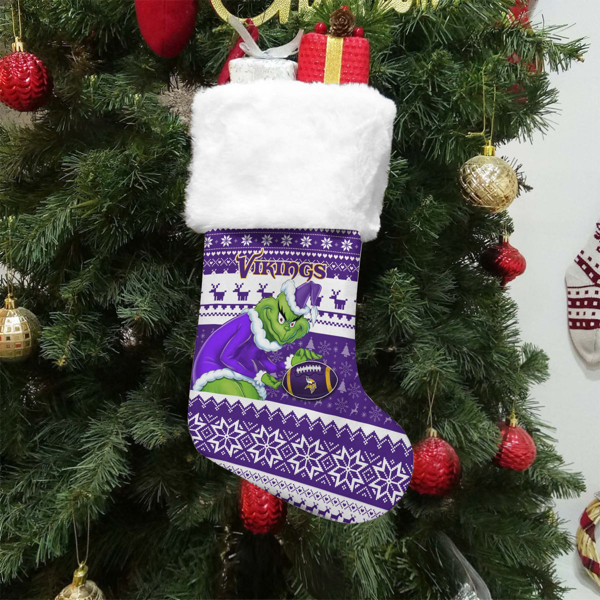 Minnesota Vikings Christmas Socks AZCCRMS082