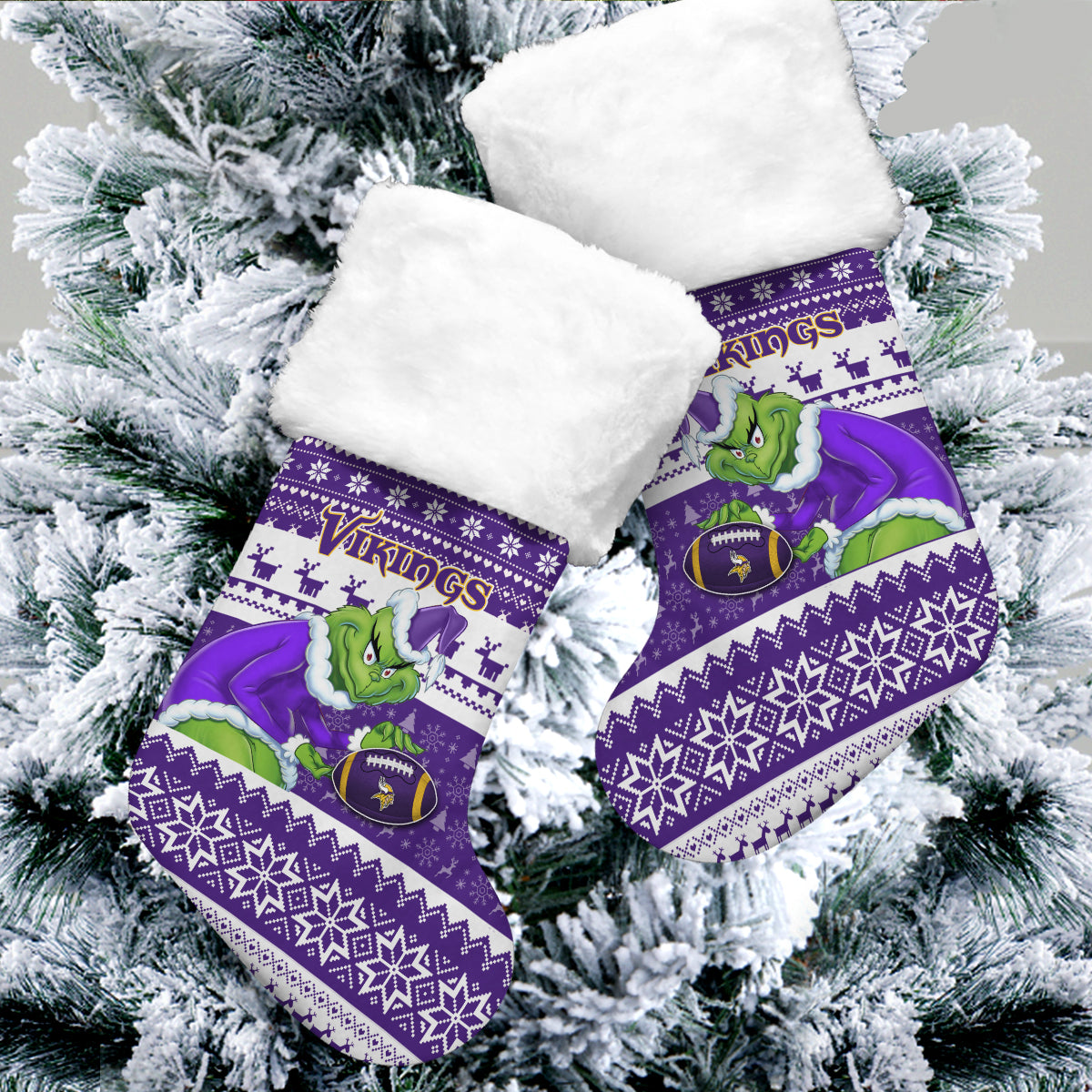 Minnesota Vikings Christmas Socks AZCCRMS082