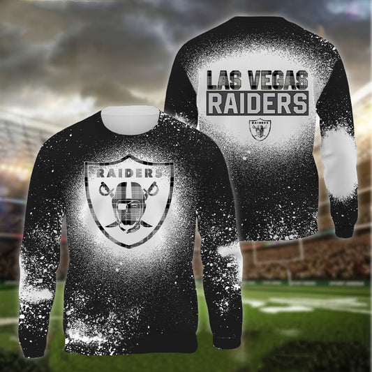 Las Vegas Raiders Plaid Bleached All Over Printed T-shirt Sweatshirt Hoodie AZCHD124