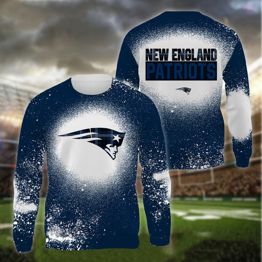 New England Patriots Plaid Bleached All Over Printed T-shirt Sweatshirt Hoodie AZCHD129