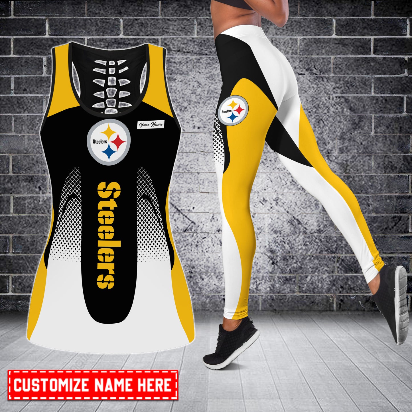 Pittsburgh Steelers Personalized Combo Tank Top And Leggings AZCLG041+AZCTT041
