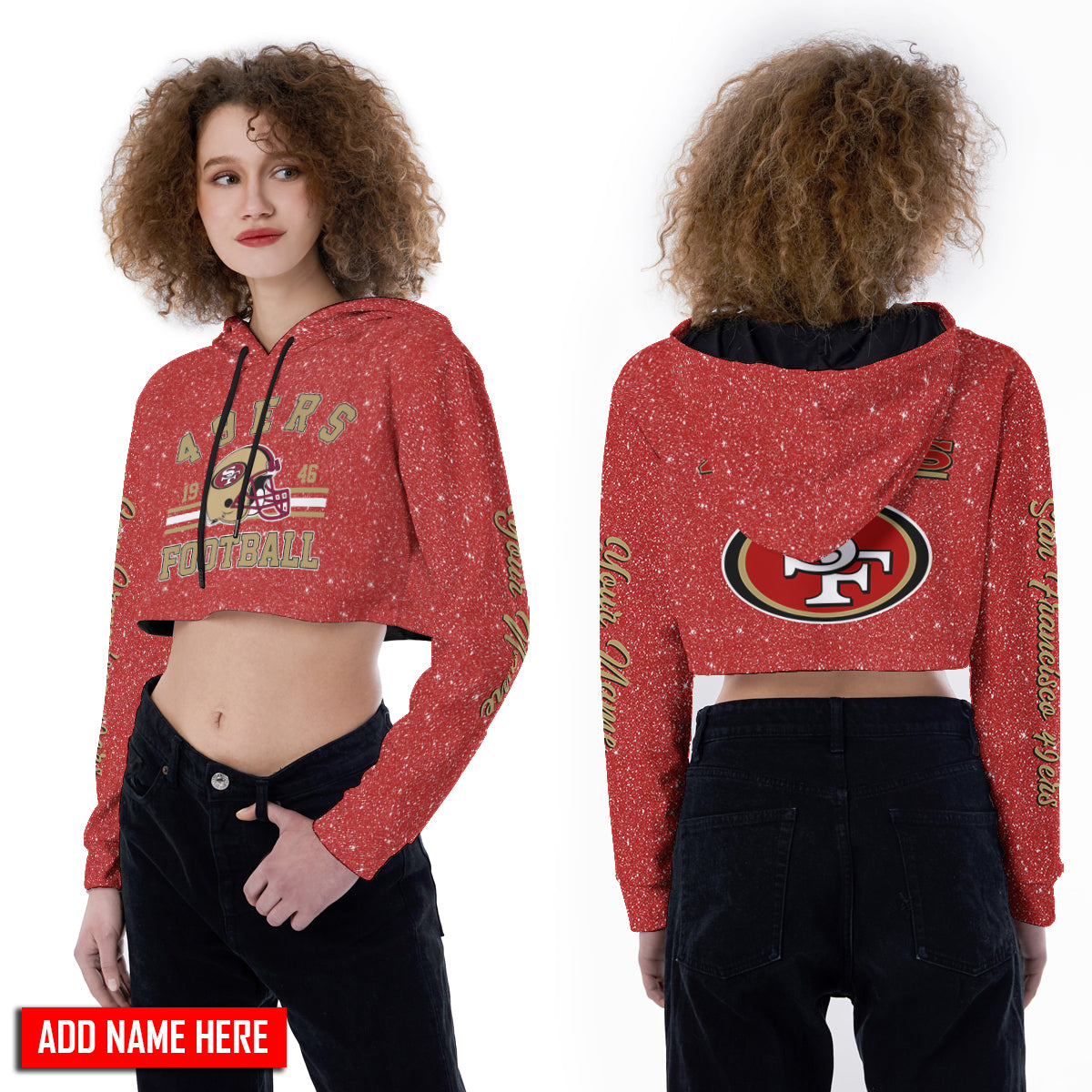 San Francisco 49ers Personalized Combo Croptop Hoodie And Leggings AZCLG043+AZC2CHD043