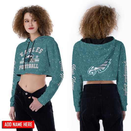 Philadelphia Eagles Personalized Combo Croptop Hoodie And Leggings AZCLG044+AZC2CHD044