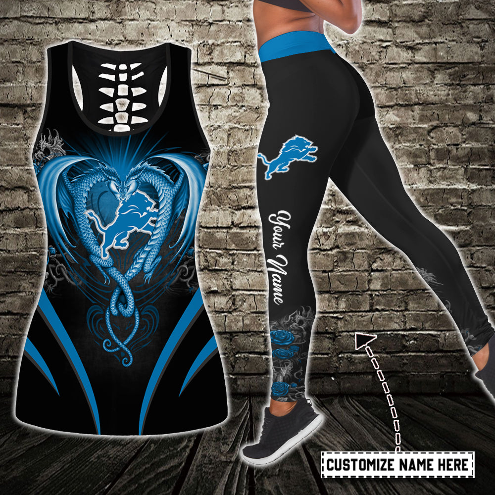 Detroit Lions Personalized Combo Tank Top And Leggings AZCLG046+AZCTT046