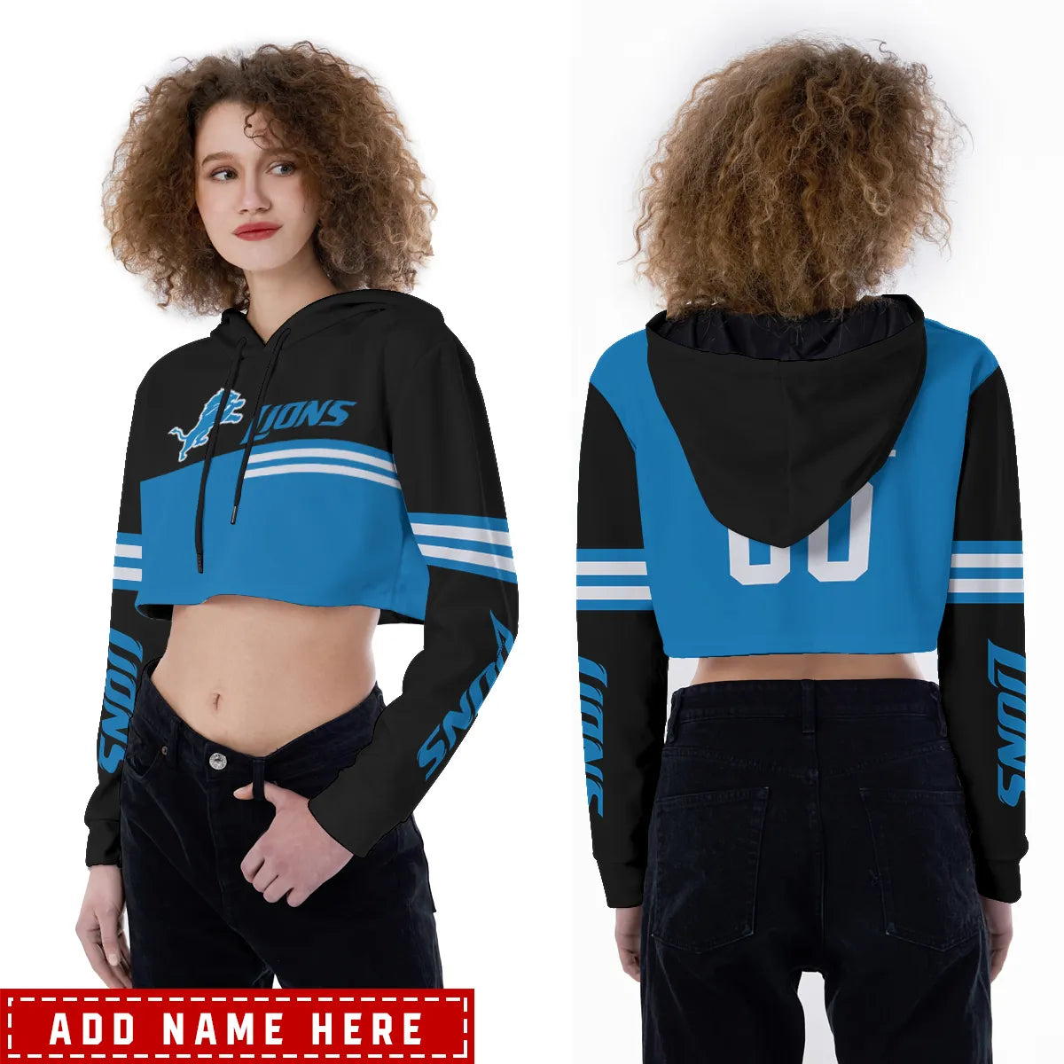 Detroit Lions Personalized Combo Croptop Hoodie And Leggings AZCLG067+AZC2CHD067