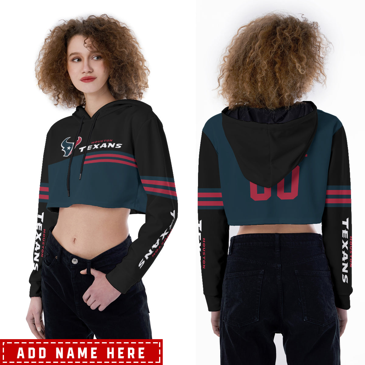 Houston Texans Personalized Combo Croptop Hoodie And Leggings AZCLG068+AZC2CHD068