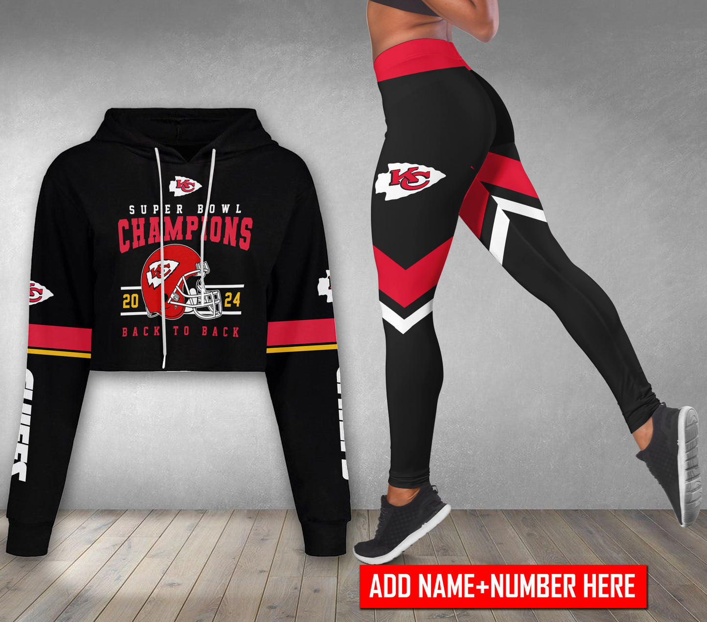 Kansas City Chiefs Personalized Combo Croptop Hoodie And Leggings AZCLG138+AZC2CHD138
