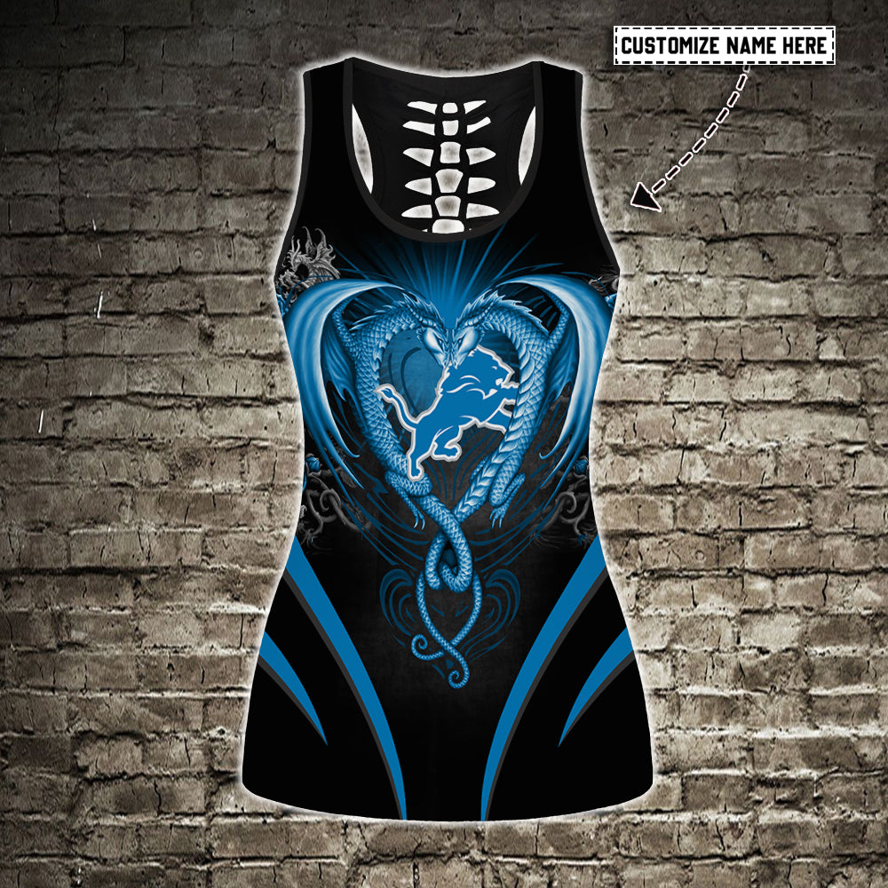 Detroit Lions Personalized Combo Tank Top And Leggings AZCLG046+AZCTT046