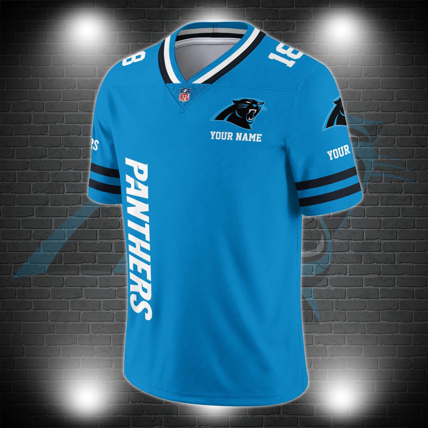 Carolina Panthers Personalized V-neck Football Jersey Sport Gifts For Fan AZCVFJ028