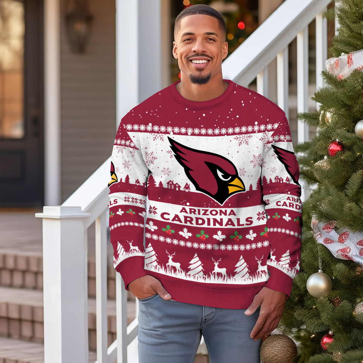 Arizona Cardinals Premium Ugly Christmas Sweater Seasonal Edition AZDTUSW000129