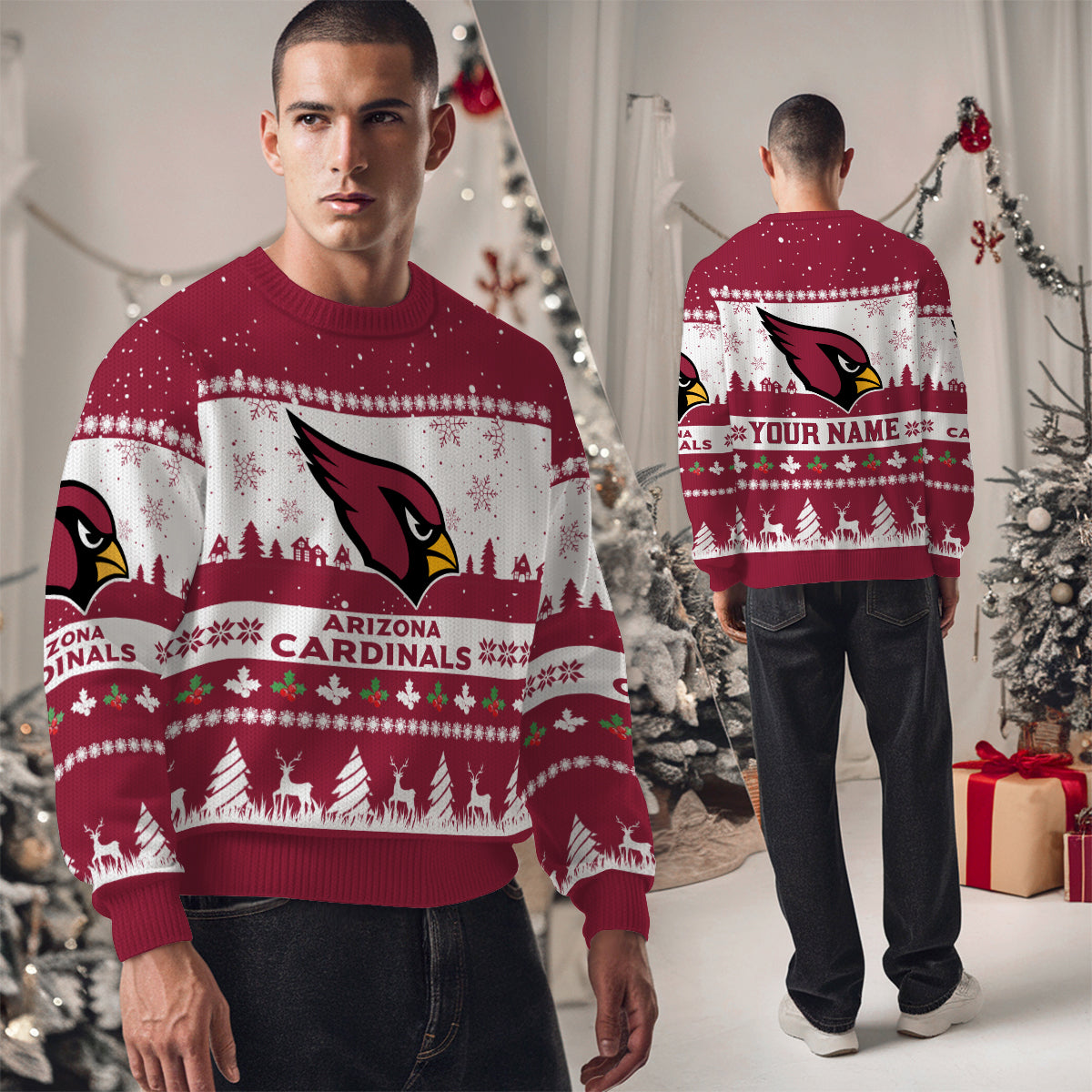 Arizona Cardinals Premium Ugly Christmas Sweater Seasonal Edition AZDTUSW000129