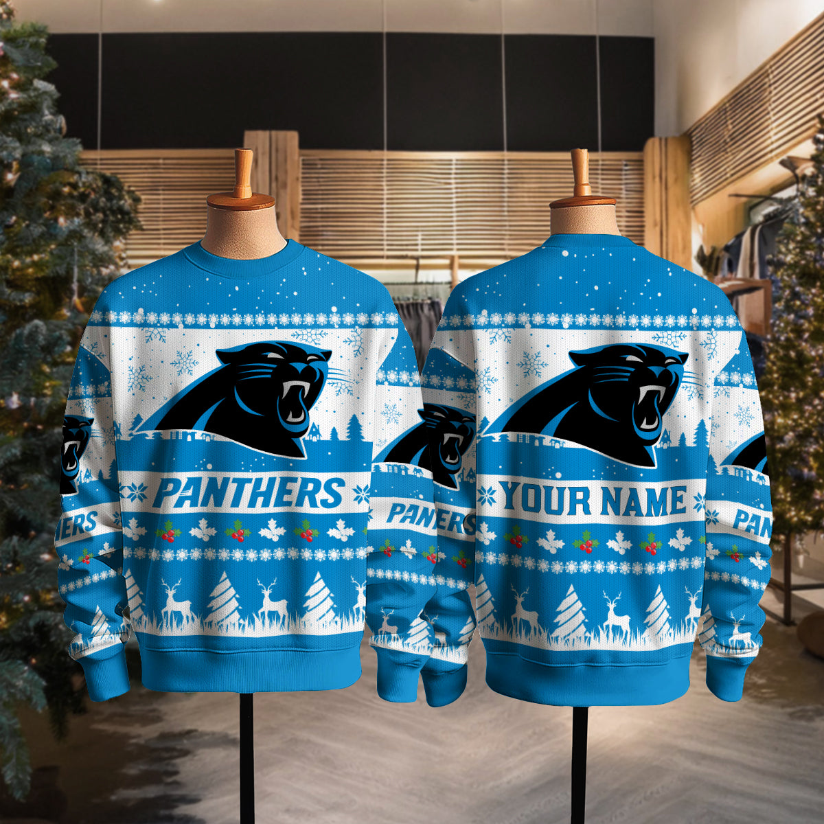 Carolina Panthers Premium Ugly Christmas Sweater Seasonal Edition AZDTUSW000131