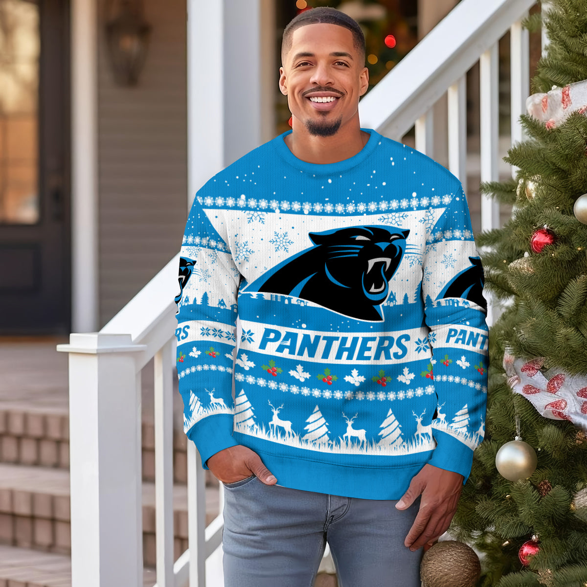 Carolina Panthers Premium Ugly Christmas Sweater Seasonal Edition AZDTUSW000131