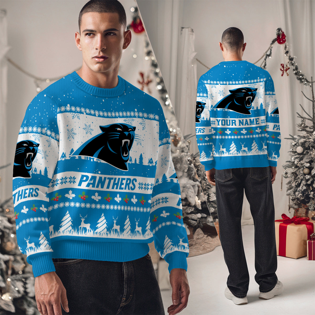 Carolina Panthers Premium Ugly Christmas Sweater Seasonal Edition AZDTUSW000131