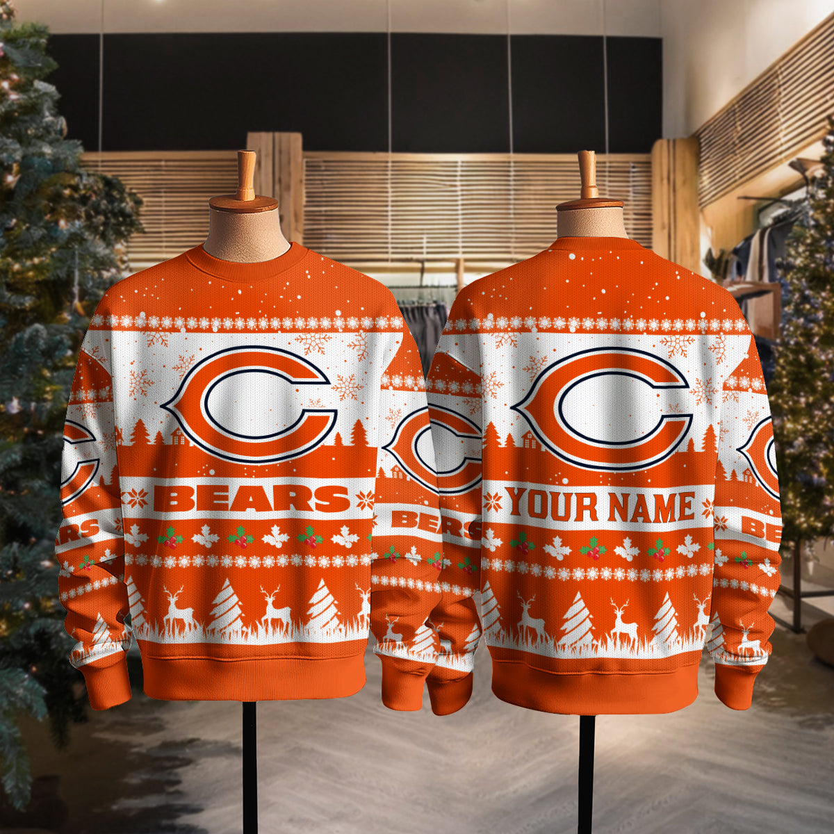 Chicago Bears Premium Ugly Christmas Sweater Seasonal Edition AZDTUSW000132