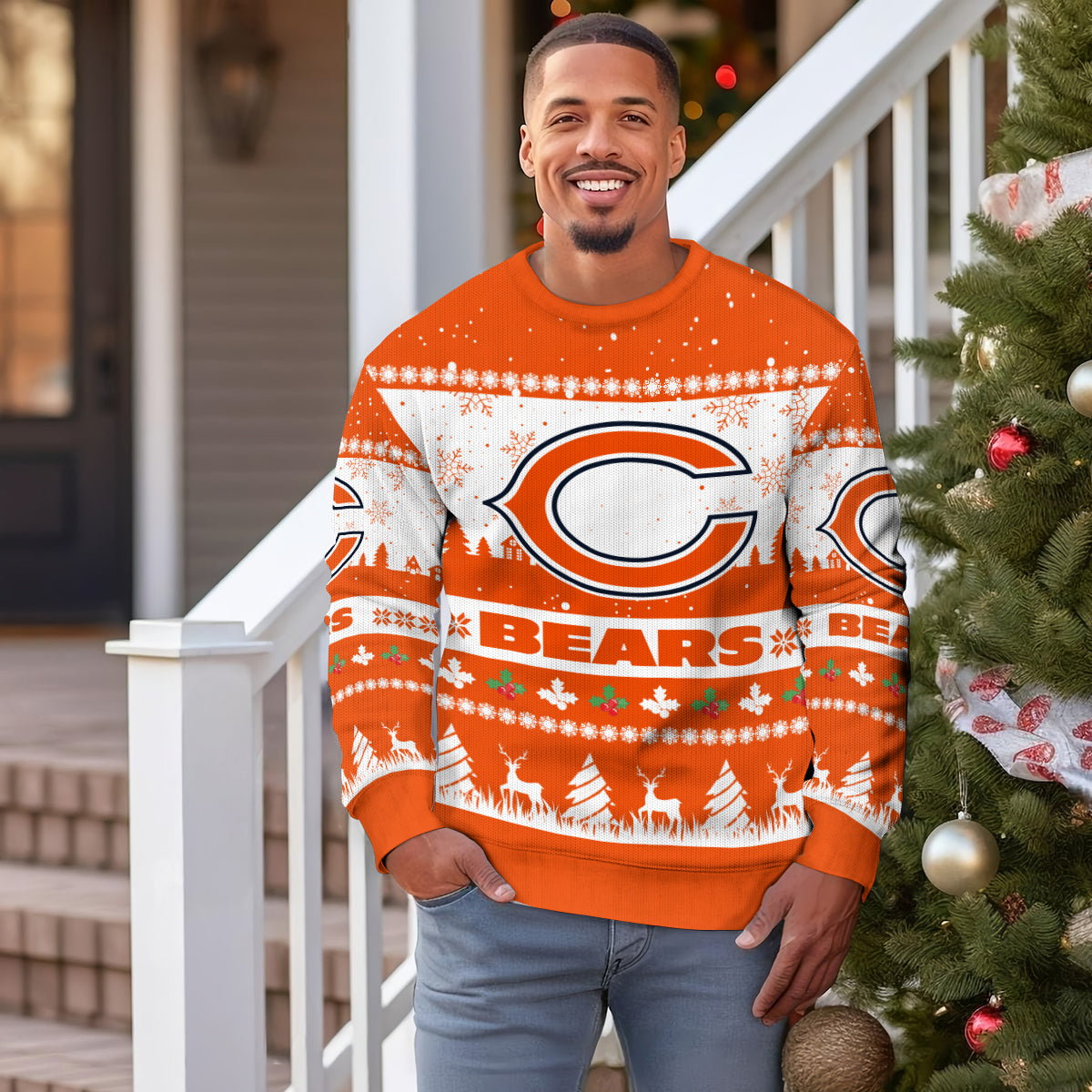 Chicago Bears Premium Ugly Christmas Sweater Seasonal Edition AZDTUSW000132
