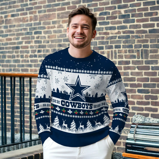 Dallas Cowboys Premium Ugly Christmas Sweater Seasonal Edition AZDTUSW000133