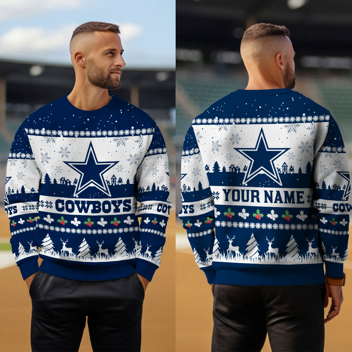 Dallas Cowboys Premium Ugly Christmas Sweater Seasonal Edition AZDTUSW000133